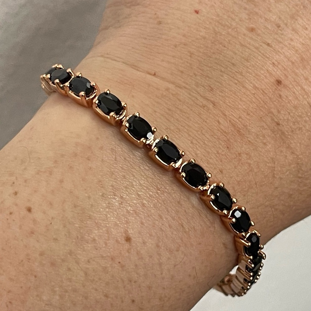 Bronze Milor Italy Bronzo Italia  Black Spinel tennis Bracelet QVC